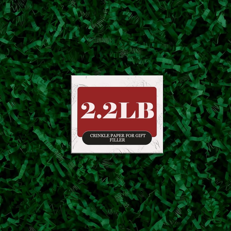 ZOEHROWS 2.2LB Crinkle Paper Gift Basket Filler, Green Shredded Paper For Gift Baskets, Box Filler For Wrapping & Decor, Gift Basket Filler For Birthdays, Weddings, Anniversaries - Image 1
